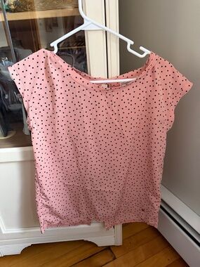 Abercrombie & Fitch Pink Polka Dot Cap Sleeve Top